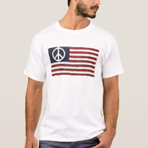 American Flag and Peace Sign T-Shirt - Zazzle