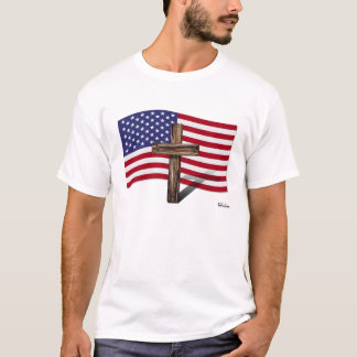 American Flag and Rugged Cross T-Shirt