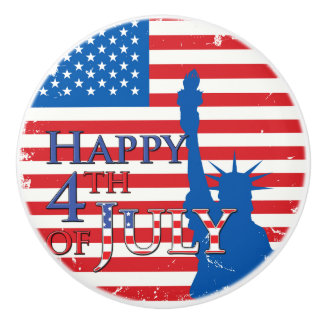 American Flag and Statue of Liberty Ceramic Knob