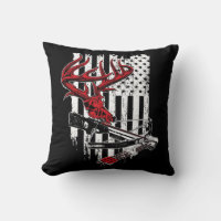American Flag Archery Bow Hunting  Deer Skull Cros