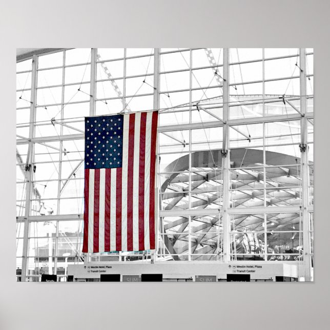 American Flag Architectural Denver Airport Art USA Poster (Front)