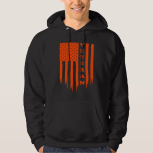 American Flag Armed Forces Veteran Patriot Grunge  Hoodie