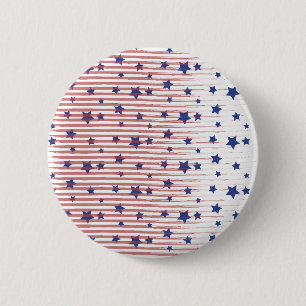 American Flag Art Stars and Stripes Chic 6 Cm Round Badge