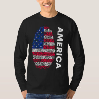 American flag as fingerprint motif T-Shirt