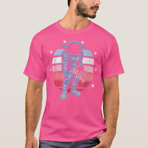 American Flag Astronaut Red White Blue 4th of July T-Shirt
