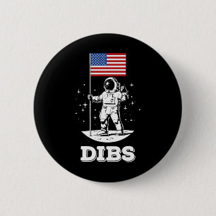 American Flag Astronaut Space 4th Of July American 6 Cm Round Badge
