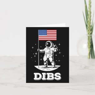 American Flag Astronaut Space 4th Of July American Card