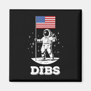 American Flag Astronaut Space 4th Of July American Magnet