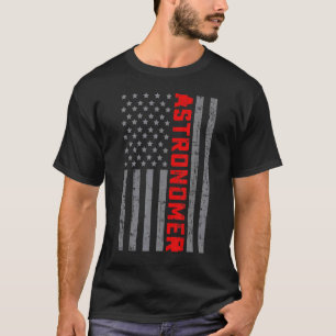 American Flag Astronomer US Flag Vintage For Men D T-Shirt
