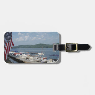 American Flag at Marina at Lake Arrowhead Luggage Tag