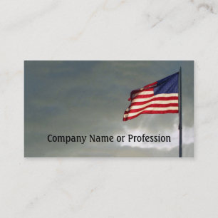 American Flag at sunset, blue sky Patriotic Business Card