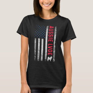 American Flag Aussie Love Australian Shepherd T-Shirt