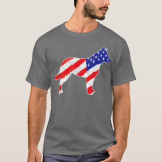 American Flag Australian Cattle Patriotic Dog Dad  T-Shirt
