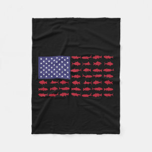 American Flag B Fishing Kid Boy Youth Women Men Pa Fleece Blanket