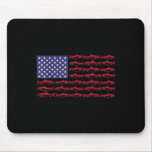 American Flag B Fishing Patriotic Men Boys Funny 4 Mouse Pad