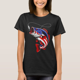 American Flag B Fishing Patriotic Usa T-Shirt