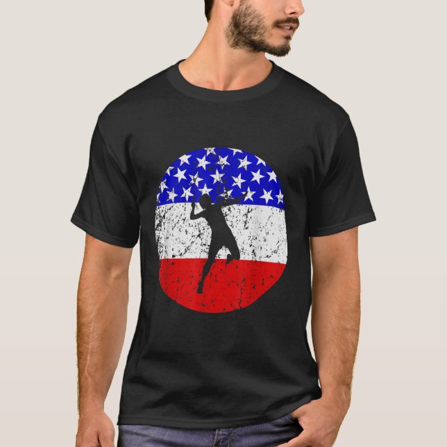 American Flag Badminton Shirt - Badminton Player  (Front)