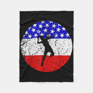 American Flag Badminton Shirt - Badminton Player Fleece Blanket