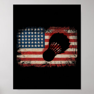 American Flag Badminton Shuttle Art Sports 2 Poster