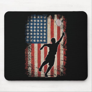 American Flag Badminton Shuttle Art Sports Mouse Pad