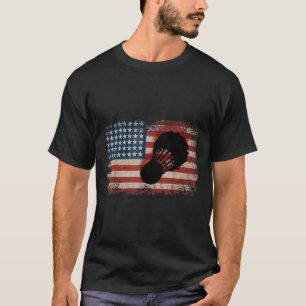 American Flag Badminton Shuttle Art Sports T-Shirt
