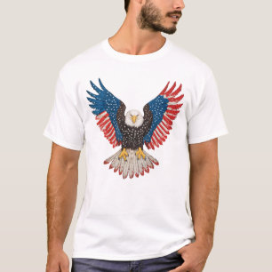 American Flag Bald Eagle 4th Of July USA Patriotic T-Shirt