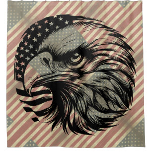 American Flag Bald Eagle America Shower Curtain