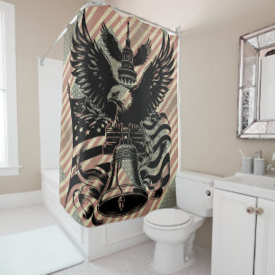 American Flag Bald Eagle America Shower Curtain