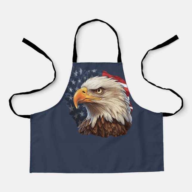 American Flag Bald Eagle Apron (Front)