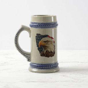 American Flag Bald Eagle Beer Stein