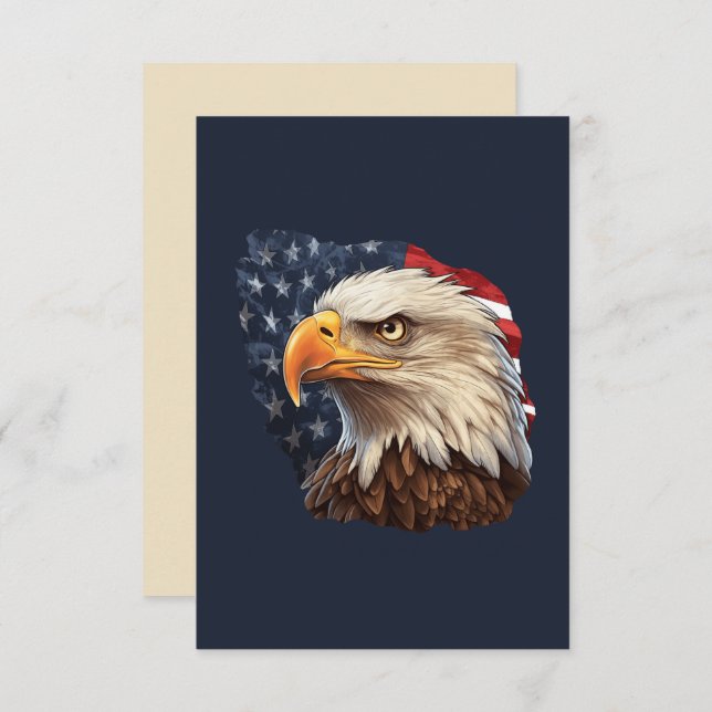 American Flag Bald Eagle Card (Front/Back)