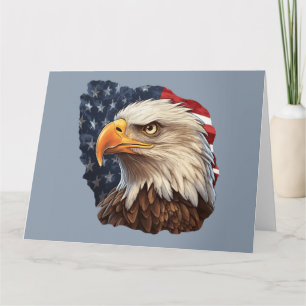 American Flag Bald Eagle Card