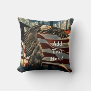 American Flag Bald Eagle Cushion