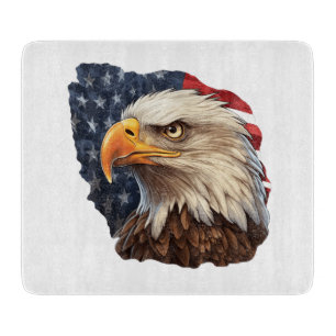 American Flag Bald Eagle Cutting Board