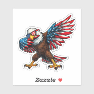 American Flag Bald Eagle Dabbing Happy 4th of July