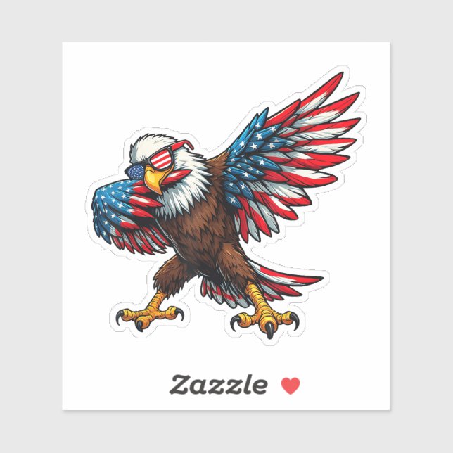 American Flag Bald Eagle Dabbing Happy 4th of July (Sheet)