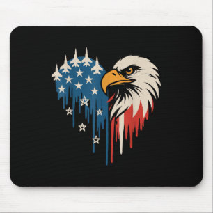 American Flag Bald Eagle Fighter Jets Patriotic 4t Mouse Pad