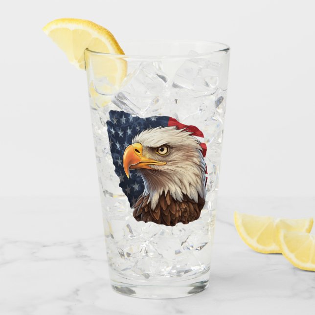 American Flag Bald Eagle Glass (Front Ice)