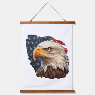 American Flag Bald Eagle Hanging Tapestry