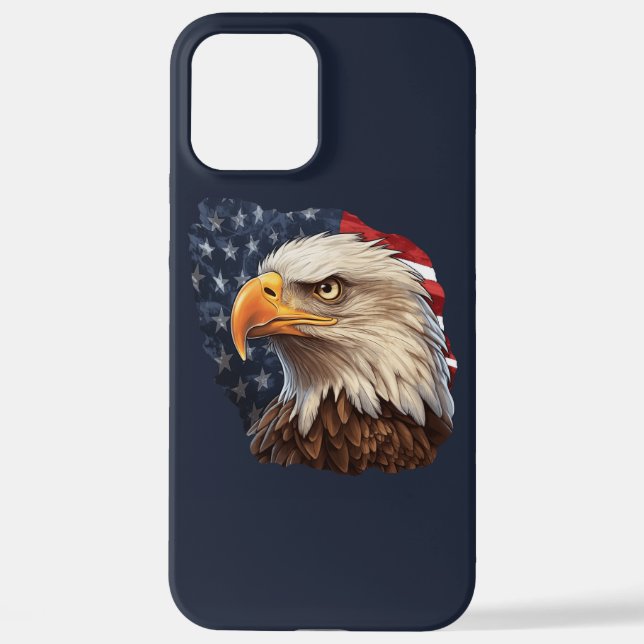 American Flag Bald Eagle iPhone Case (Back)