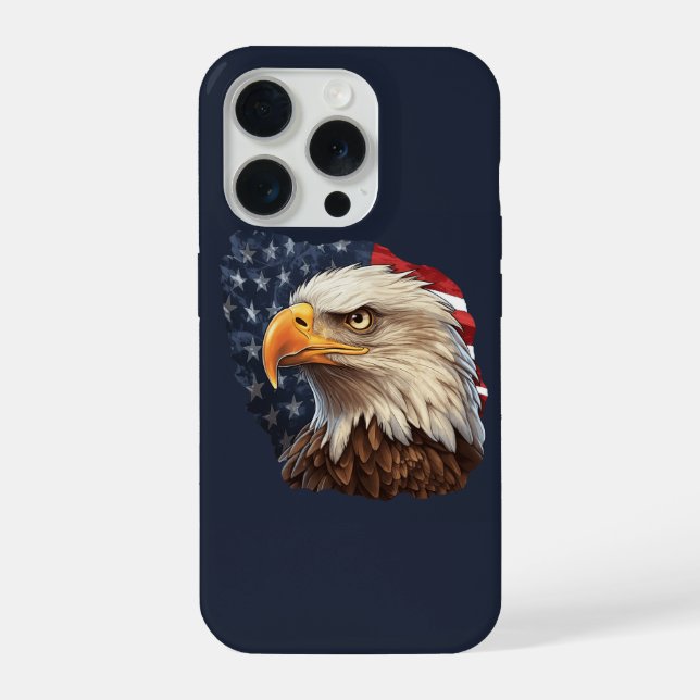 American Flag Bald Eagle iPhone Case (Back)