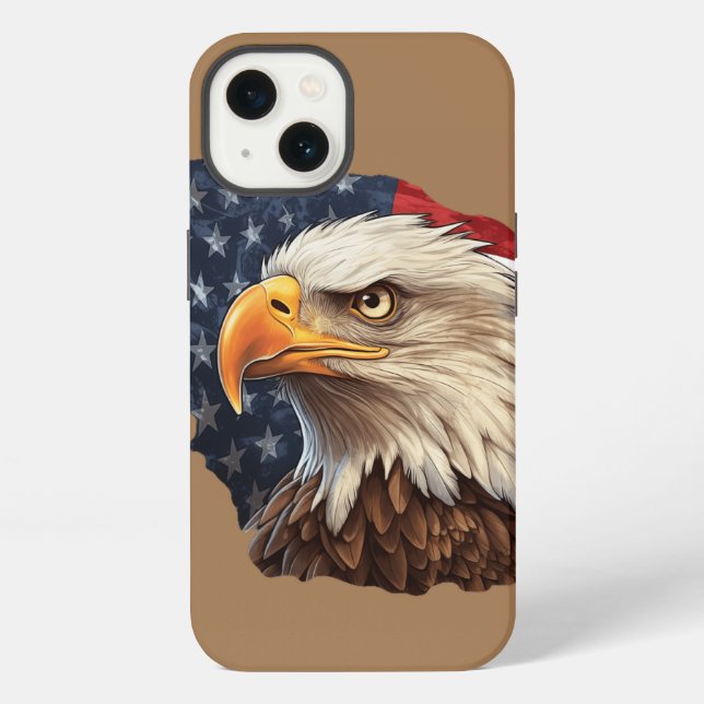 American Flag Bald Eagle iPhone Case (Back)