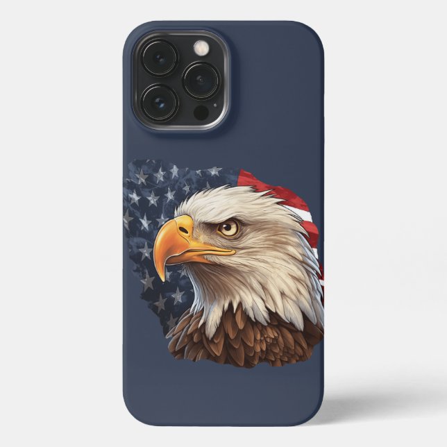 American Flag Bald Eagle iPhone Case (Back)