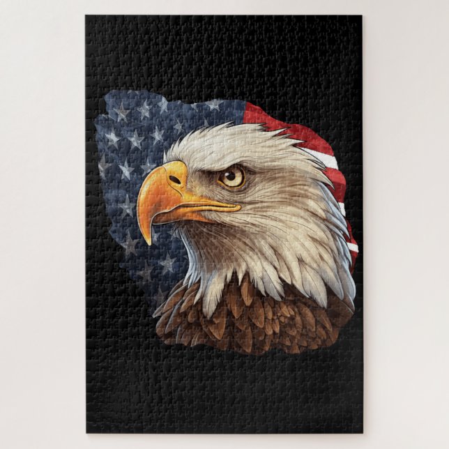 American Flag Bald Eagle Jigsaw Puzzle (Vertical)