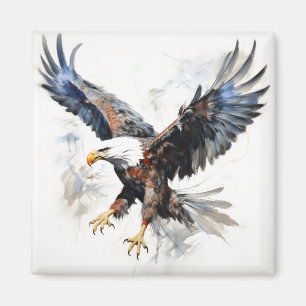 American flag bald eagle magnet