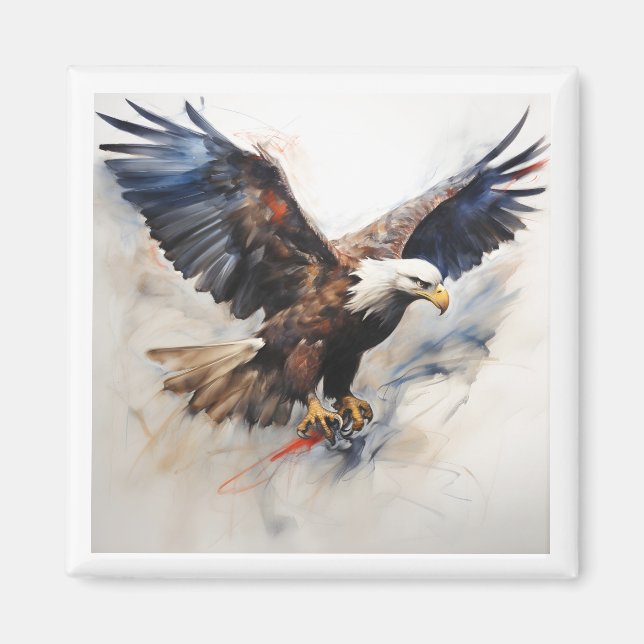 American flag bald eagle  magnet (Front)
