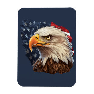 American Flag Bald Eagle Magnet
