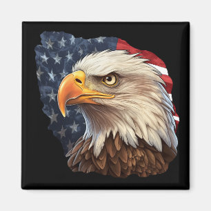 American Flag Bald Eagle Magnet