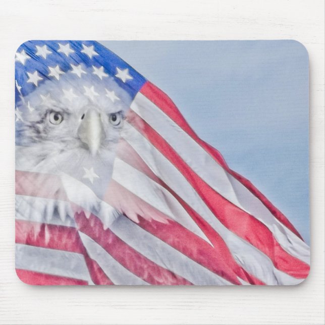 American Flag & Bald Eagle ~ Mouse Pad (Front)