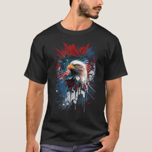 American Flag Bald Eagle Patriotic 4th of July Fou T-Shirt